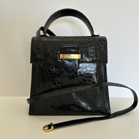 Salvatore Ferragamo Vintage Faux Lizard Shoulder Bag - Picture 13 of 14